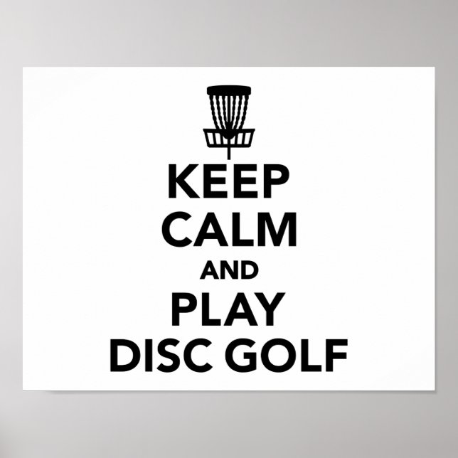 Poster Mantenha a calma e jogue golfe no disco (Frente)