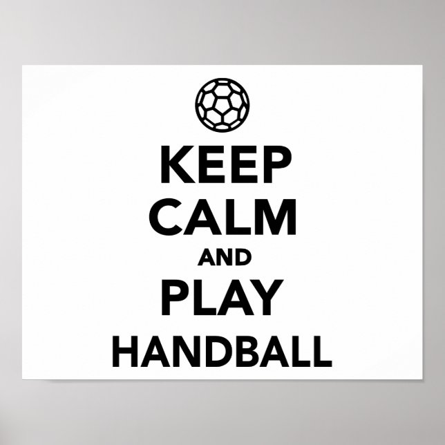 Póster Mantenha a calma e jogue handebol (Frente)