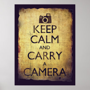 Poster Mantenha a calma e leve um estilo antigo do