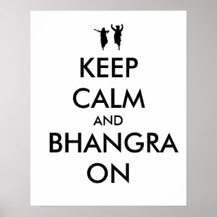 Póster Mantenha a calma e o Bhangra na dança customizáv