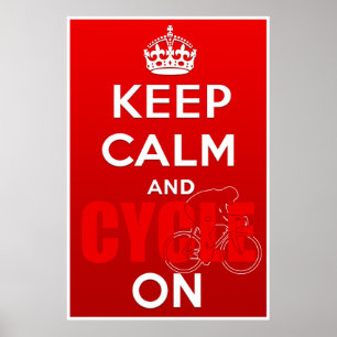 Poster Mantenha a calma e o ciclo no ciclismo britânico