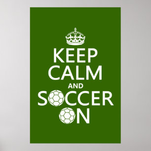 Póster Mantenha a calma e o futebol sobre