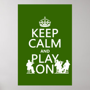 Poster Mantenha a calma e o jogo em (os instrumentos