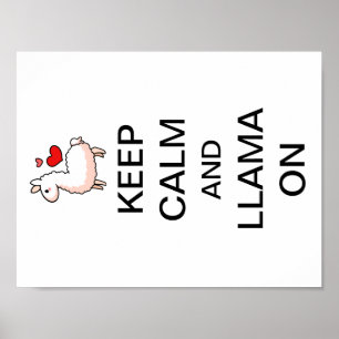 Póster Mantenha a calma e o lama sobre