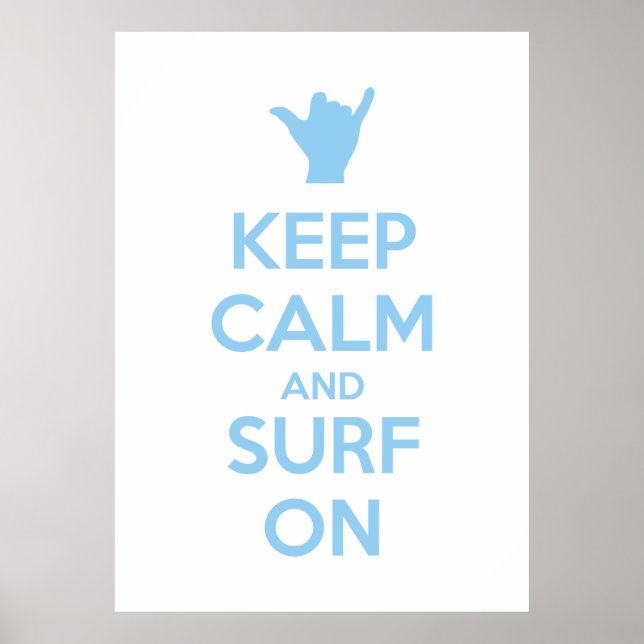 Poster Mantenha a calma e o Surf ligados (Frente)
