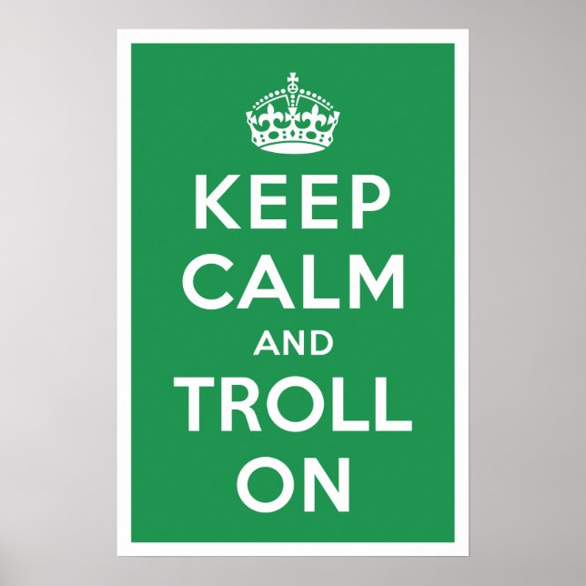Poster Mantenha a calma e o Troll ligados (Frente)