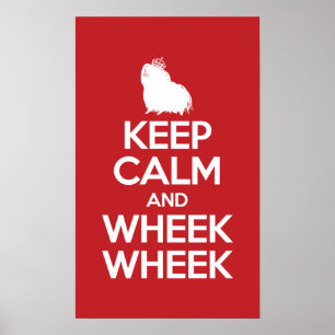 Póster Mantenha a calma e o Wheek Wheek