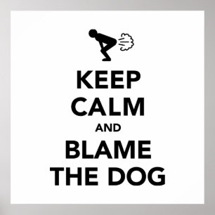 Póster Mantenha a calma e responsabilize o cão