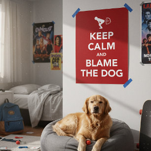 Póster Mantenha a calma e responsabilize o cão