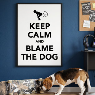 Póster Mantenha a calma e responsabilize o cão