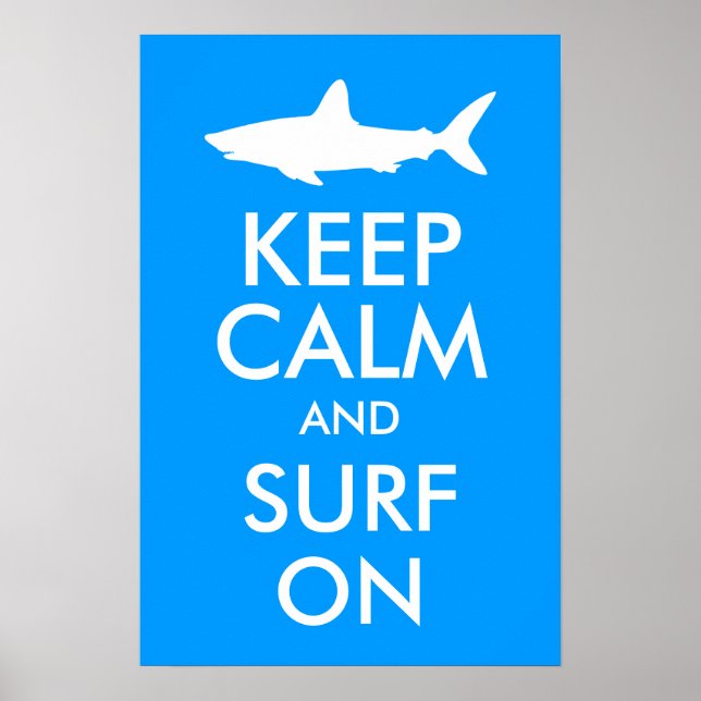 Poster Mantenha a Calma e Surfe On (Frente)