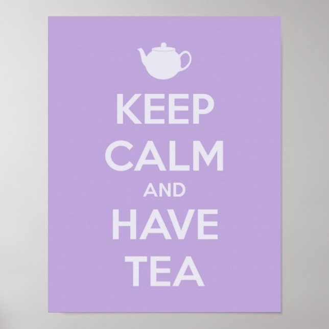 Poster Mantenha a Calma e Tome Chá de Lavanda (Frente)