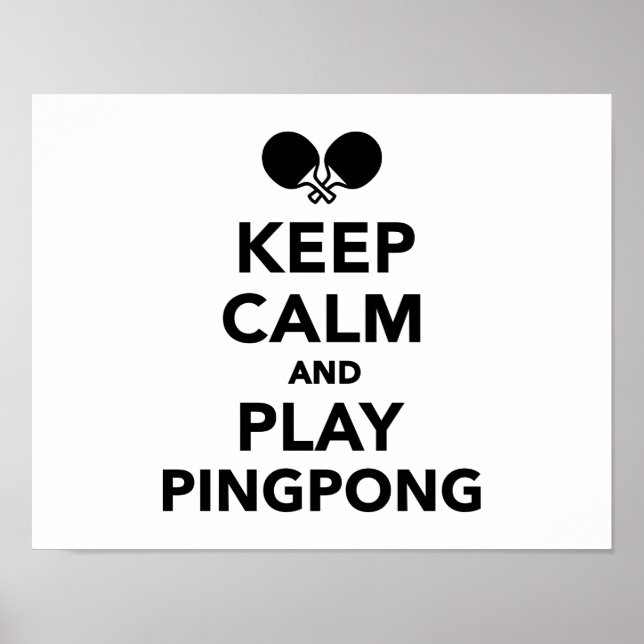 Poster Mantenha a calma e toque Ping Pong (Frente)