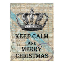 Mantenha a Calma e um Feliz Natal Arte da Coroa Vi