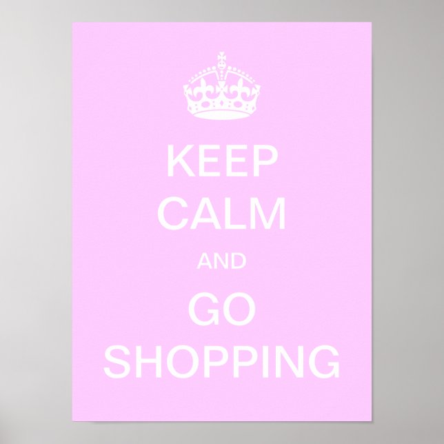 Poster Mantenha a Calma e Vá às Compras (Frente)