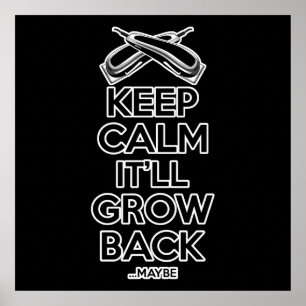 Póster Mantenha a calma: Humor da barbearia