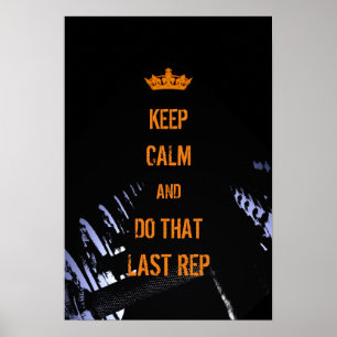 Poster Mantenha a malhação engraçada calma do cobrir