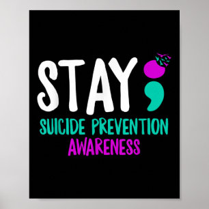 Poster Mantenha a Prevenção ao Suicídio Semicolon Mental
