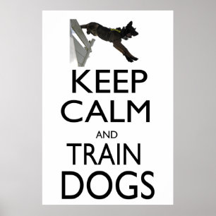 Póster Mantenha cães calmos e do trem