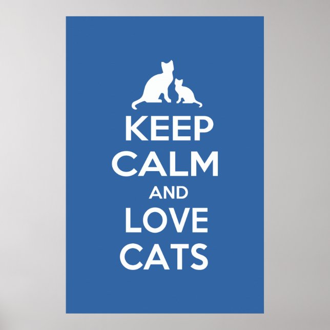 Poster Mantenha Calma e Ame Gatos (Frente)