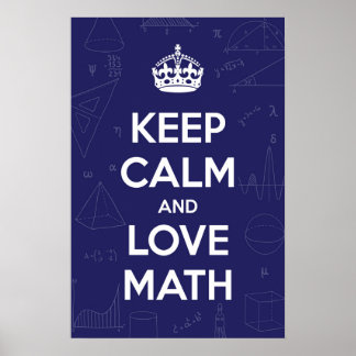 Poster Mantenha calma e ame matemática