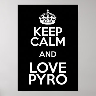 PÓSTER MANTENHA CALMA E AMOR PYRO