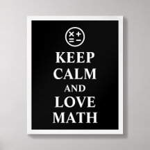 Mantenha calma e amor Símbolos de matemática Poste