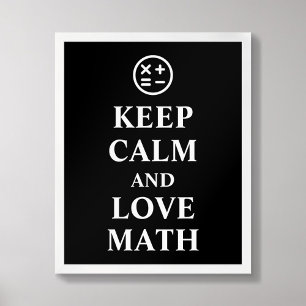 Poster Mantenha calma e amor Símbolos de matemática Poste