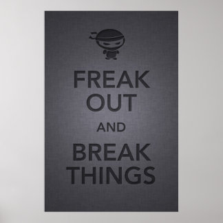 Póster mantenha calma e carregar em ninja zangada