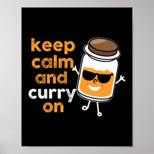 Poster Mantenha Calma E Curva Em Herb Pun