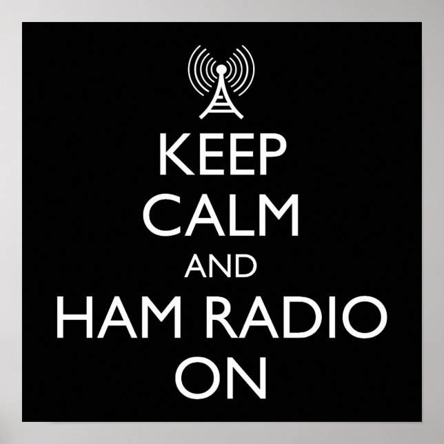 Poster Mantenha Calma E Ligue O Rádio Do Ham (Frente)