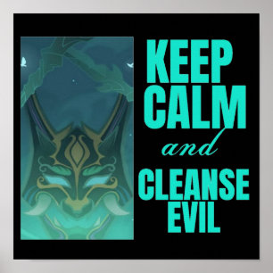 Poster Mantenha calma e limpe Mau Xiao