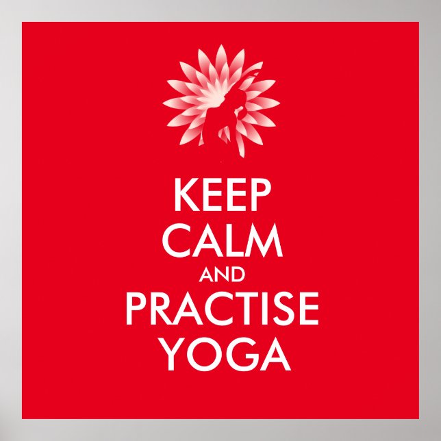 Póster Mantenha calma e pratique yoga (Frente)