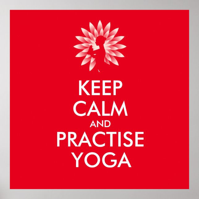 Poster Mantenha calma e pratique yoga (Frente)