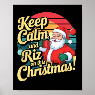 Poster Mantenha Calma E Riz Neste Natal Com Papais noeis 