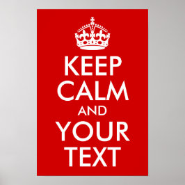 Póster Mantenha calma e seu texto