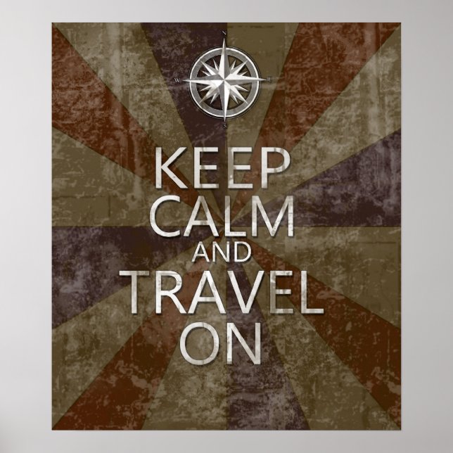 Poster Mantenha calma e Viagem (Frente)