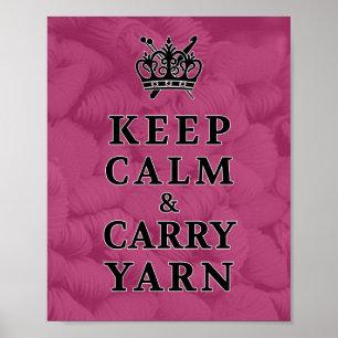 Póster Mantenha Calma Fios De Carregar Knit Crochet Artes
