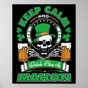 Poster Mantenha Calmo Beba Como Mahon Irlandês St Patrick