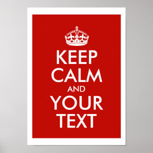 Poster Mantenha Calmo E Adicione Seu Próprio Texto Perso