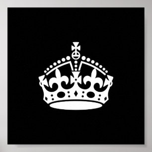 Póster Mantenha calmo e continue a coroa (editável)