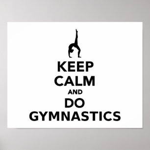 Poster Mantenha calmo e faça a ginástica