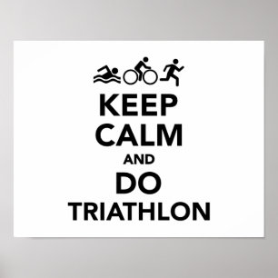 Póster Mantenha calmo e faça o triathlon