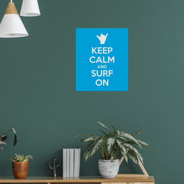 Poster Mantenha Calmo e Surfe On (Sala de Estar 1)