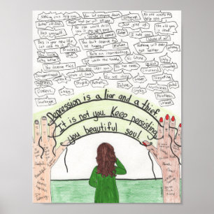 Poster Mantenha (depressão) 8.5x11 de persistência