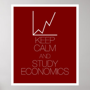 Póster Mantenha economia calma e do estudo