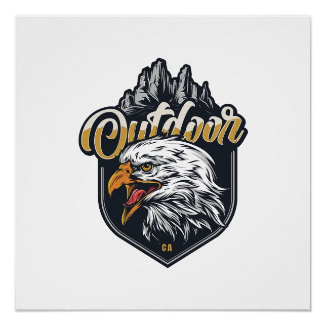 Póster Mantenha fortes citações motivacionais ao ar livre (Frente)