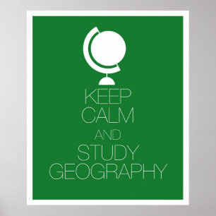 Poster Mantenha geografia calma e do estudo