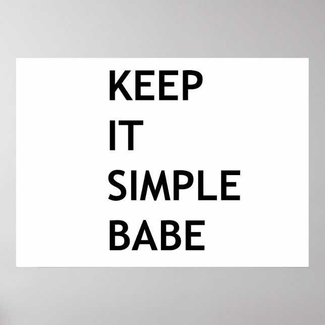 Poster Mantenha isso simples, querida (Frente)