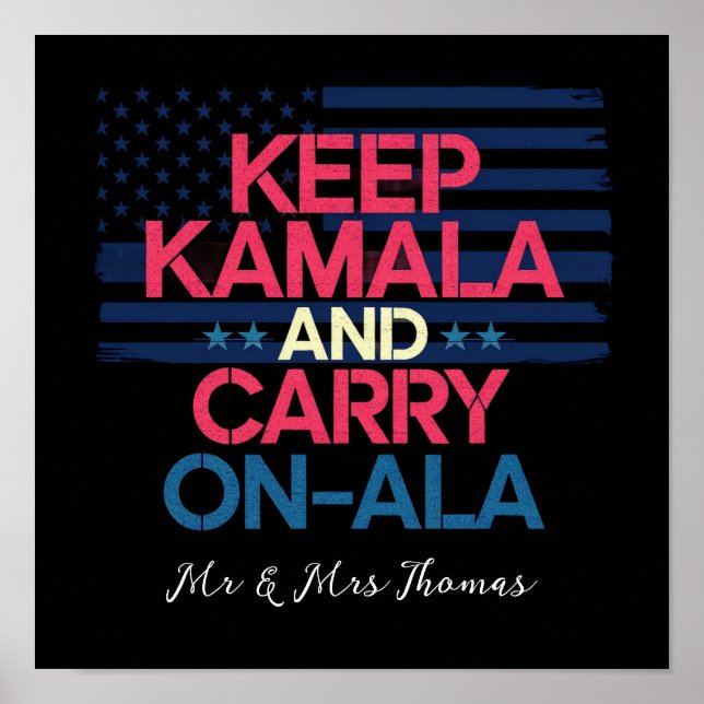 Poster Mantenha Kamala e Continue em Frente Uma Declaraçã (Frente)